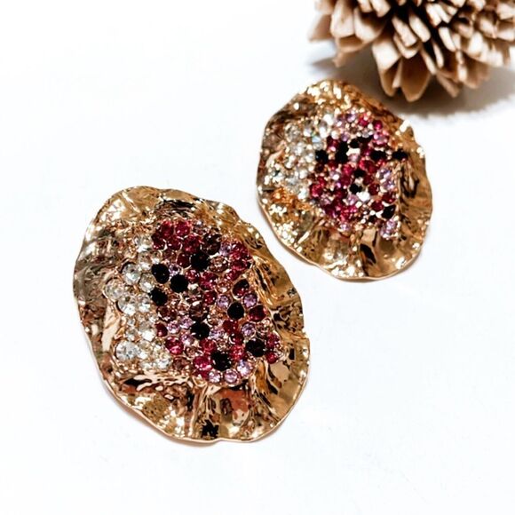 Zara rhinestone earrings M1 - Picture 3 of 7